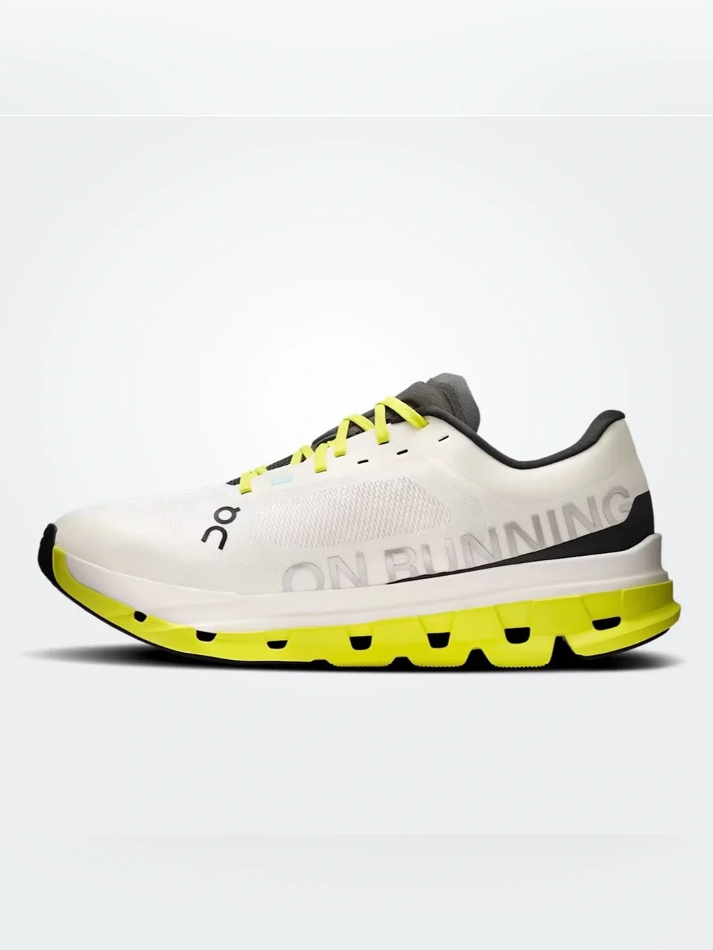 On Running White |Lime Cloudflow 5 Men  Athletic Running Shoes size 12.5 gently